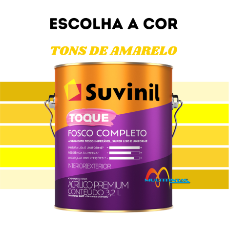 Tinta Acrílica Fosco 3,2l Tons De Amarelo Toque Fosco Completo Suvinil