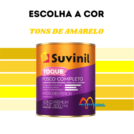 Tinta Acrílica 800ml Tons De Amarelo Toque Fosco Completo Suvinil