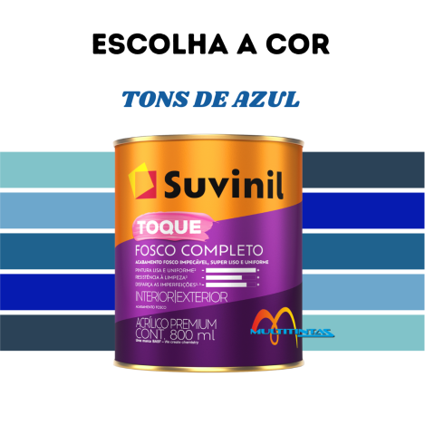Tinta Acrílica 800ml Tons De Azul Toque Fosco Completo Suvinil