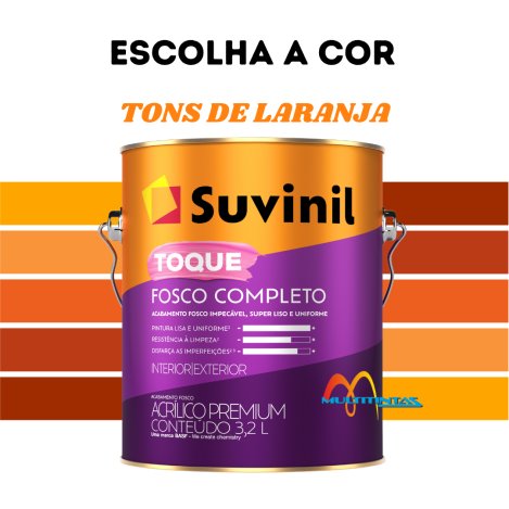 Tinta Acrílica Fosco 3,2l Tons de Laranja Toque Fosco Completo Suvinil