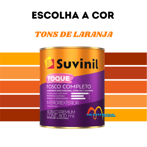 Tinta Acrílica 800ml Tons De Laranja Toque Fosco Completo Suvinil