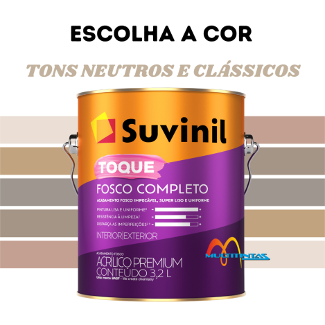Tinta Acrílica Fosco 3,2l Tons Neutros Toque Fosco Completo Suvinil
