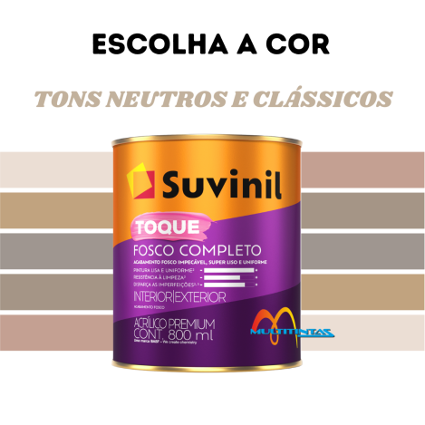 Tinta Acrílica 800ml Tons Neutros Toque Fosco Completo Suvinil