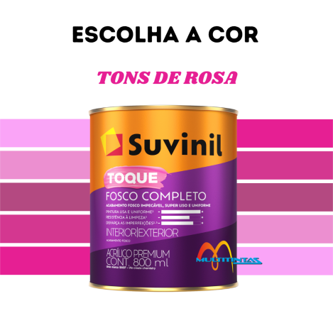 Tinta Acrílica 800ml Tons De Rosa Toque Fosco Completo Suvinil