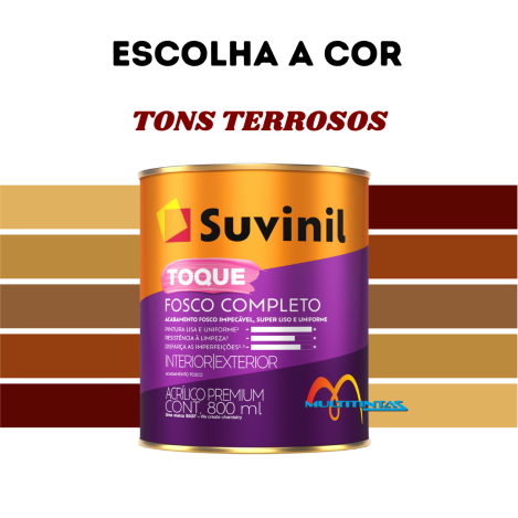 Tinta Acrílica 800ml Tons Terrosos Toque Fosco Completo Suvinil