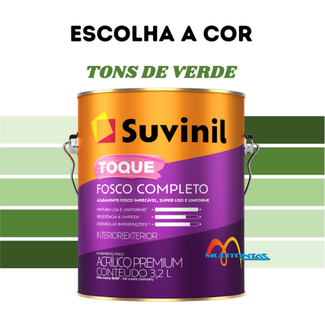 Tinta Acrílica Fosco 3,2l Tons De Verde Toque Fosco Completo Suvinil