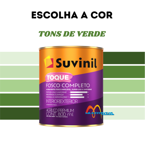 Tinta Acrílica 800ml Tons De Verde Toque Fosco Completo Suvinil