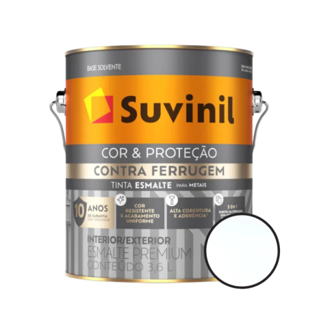 Tinta Esmalte Contra Ferrugem Branco 3 Em 1 Para Metais 3,6l Suvinil