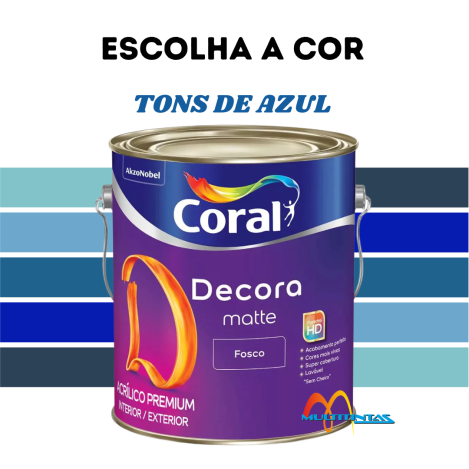 Tinta Fosca Tons de Azul Decora Matte 3,2l Coral 