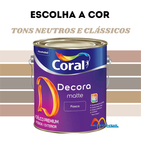 Tinta Fosca Decora Matte 3,2l Tons Neutros Coral
