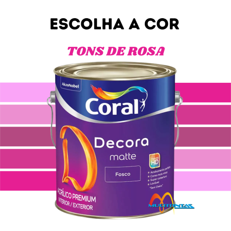 Tinta Fosca 3,2l Decora Matte Tons de Rosa Coral