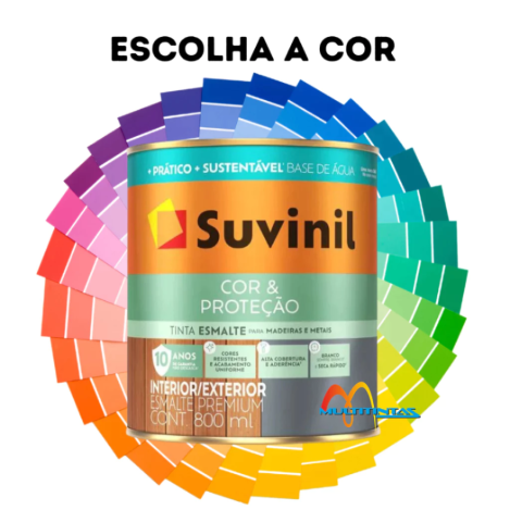 Tinta Esmalte 800ml Acetinado Base Água Cor & Proteção Suvinil 