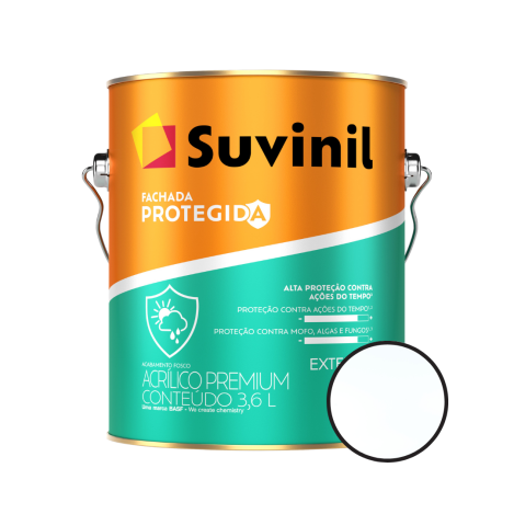 Tinta Acrílica Fachada Protegida Branco 3,6l Fosco Suvinil