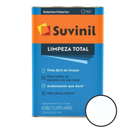 Tinta Acrílica Lavável Limpeza Total Fosca Branco Neve 18l Suvinil