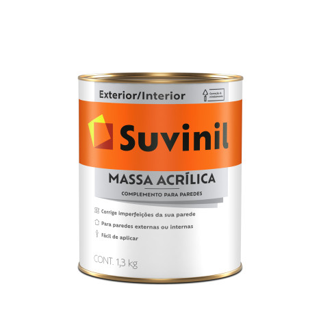 Massa Acrílica Parede 1,3kg Suvinil Ambiente Interno e Externo Massa Acrílica Parede 1,3kg Suvinil Ambiente Interno e Externo