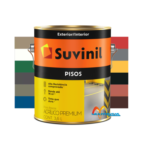 Tinta Acrílica Para Pisos Fosco 3,6l Suvinil Escolha Sua Cor