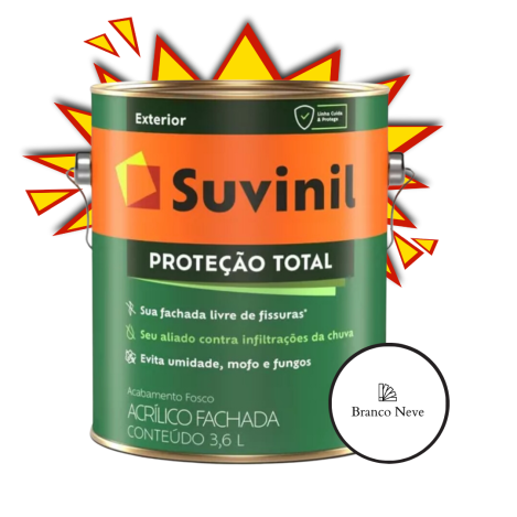 Tinta Elástica Proteção Total Fosca Fachada Branco 3,6l Suvinil