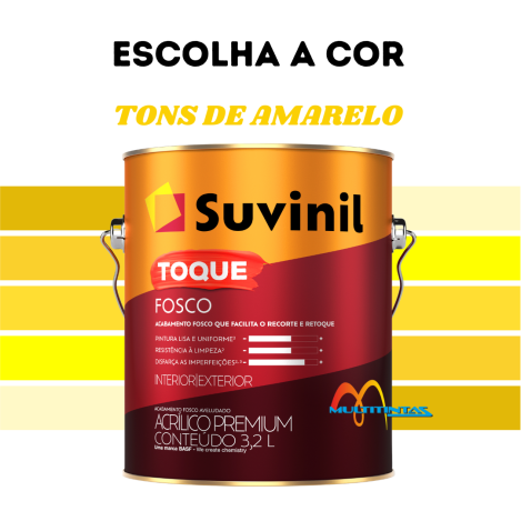 Tinta Acrílica Fosco 3,2l Tons de Amarelo Parede Toque Fosco Suvinil