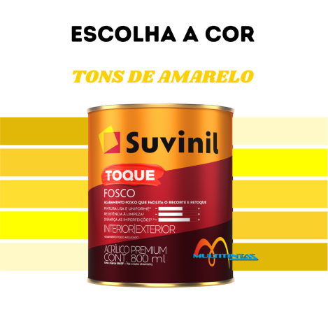 Tinta Acrílica Fosco 800ml Tons De Amarelo Toque Fosco Suvinil
