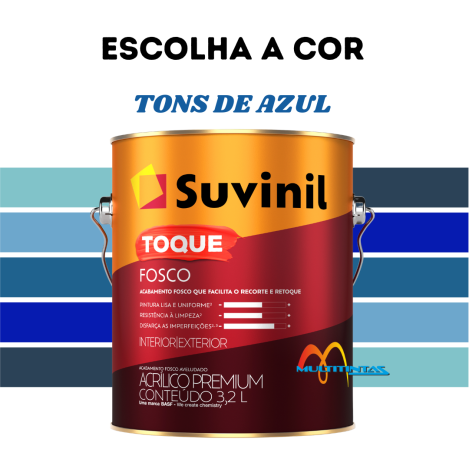Tinta Acrílica Fosco 3,2l Tons De Azul Toque Fosco Suvinil