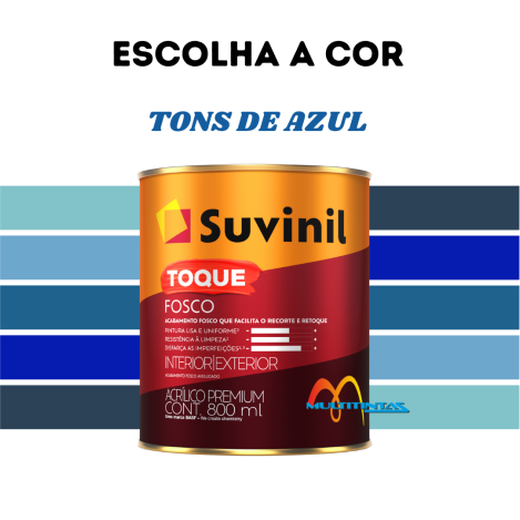Tinta Acrílica Fosco 800ml Tons De Azul Toque Fosco Suvinil