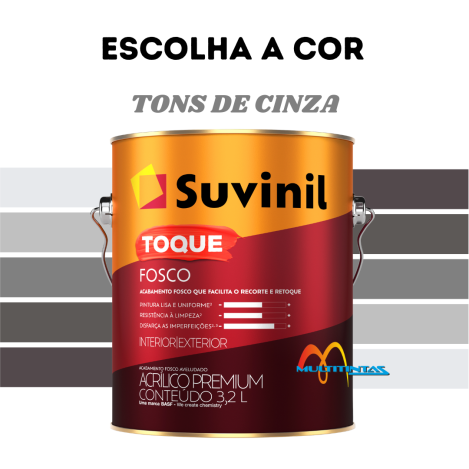 Tinta Acrílica Fosco 3,2l Tons de Cinza Toque Fosco Suvinil