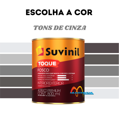 Tinta Acrílica 800ml Tons De Cinza Toque Fosco Suvinil