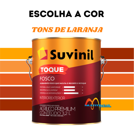 Tinta Acrílica Fosco 3,2l Tons de Laranja Parede Toque Fosco Suvinil