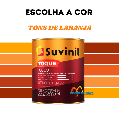 Tinta Acrílica Fosco 800ml Tons De Laranja Parede Toque Fosco Suvinil