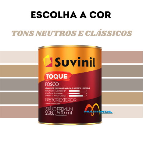 Tinta Acrílica Fosco 800ml Tons Neutros Toque Fosco Suvinil