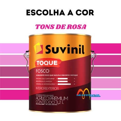 Tinta Acrílica Fosco 3,2l Tons De Rosa Toque Fosco Suvinil