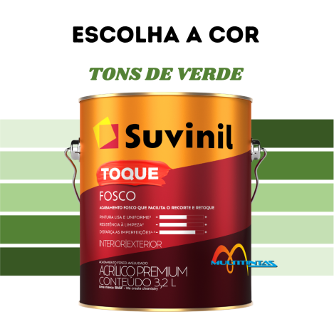 Tinta Acrílica Fosco 3,2l Tons De Verde Toque Fosco Suvinil
