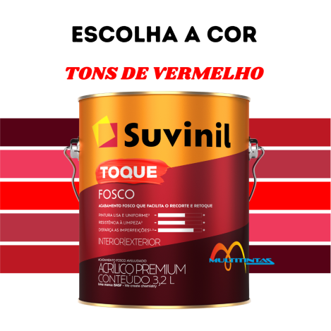 Tinta Acrílica Fosco 3,2l Tons de Vermelho Toque Fosco Suvinil