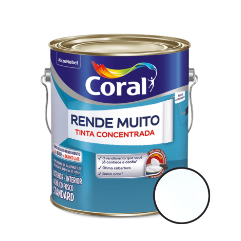 Tinta Acrílica 3,6l Fosco Branco Rende Muito Coral