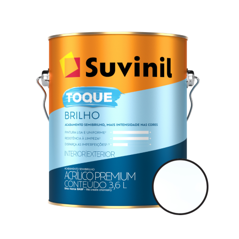 Tinta Semibrilho Branco Neve 3,6l Acrílico Toque Brilho 3,6l Suvinil