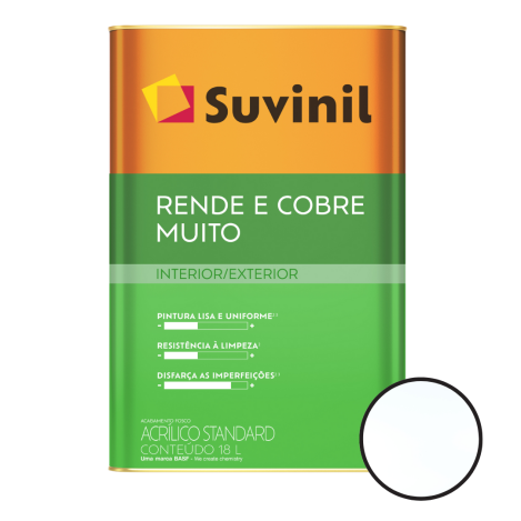 Tinta Acrílica Fosca Branco Neve 18l Rende e Cobre Muito Suvinil